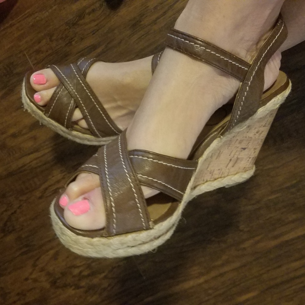 Jellypop Wedges with Rope Embellishment Sz 10